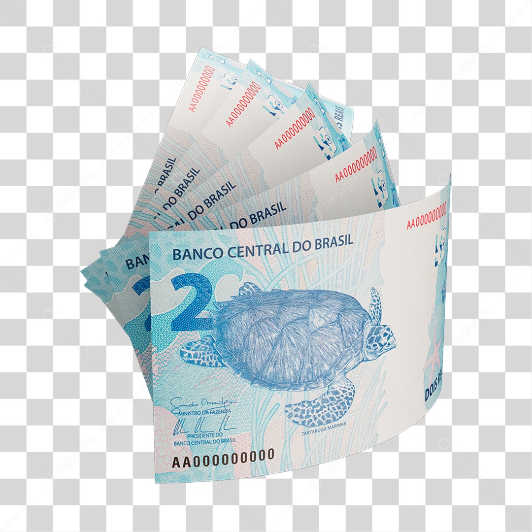 Dinheiro Nota Cédula 2 Reais Real Brasileiro Finança Com Fundo Transparente