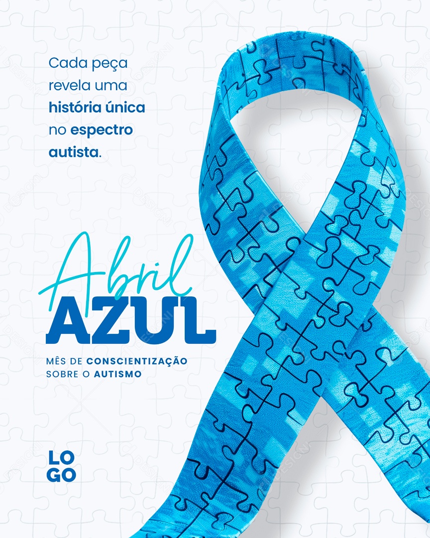 Abril Azul Cada Peça Revela uma História Única Social Media PSD Editável