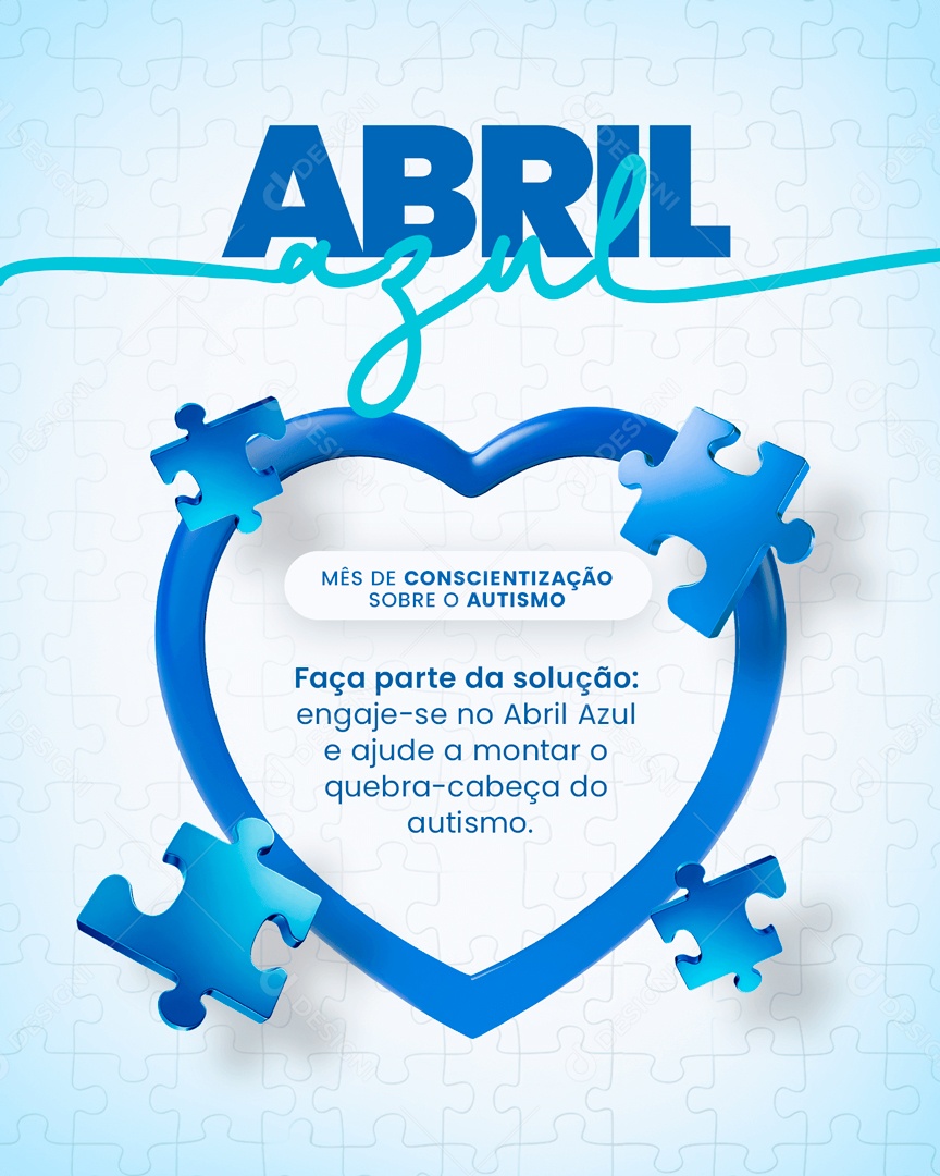 Abril Azul Faça Parte da Solução Social Media PSD Editável