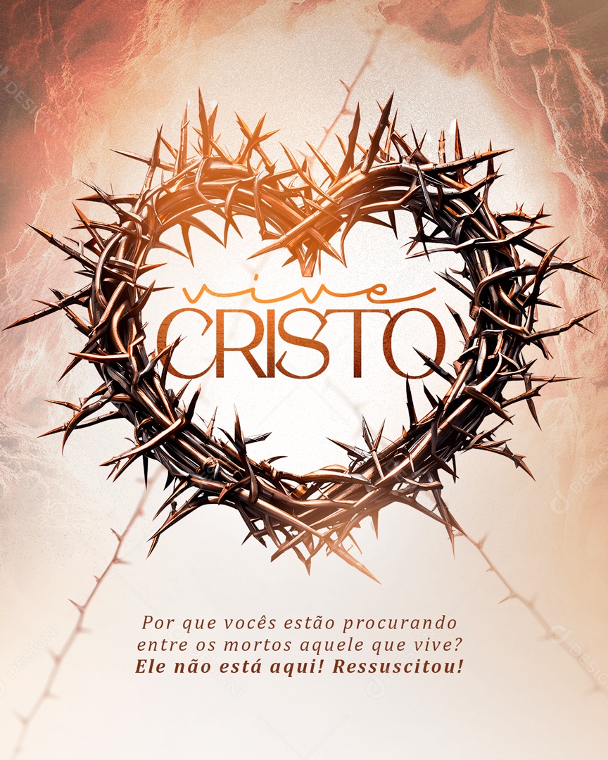 Feliz Páscoa 31 de Março Ele não está aqui Ressuscitou Social Media PSD Editável