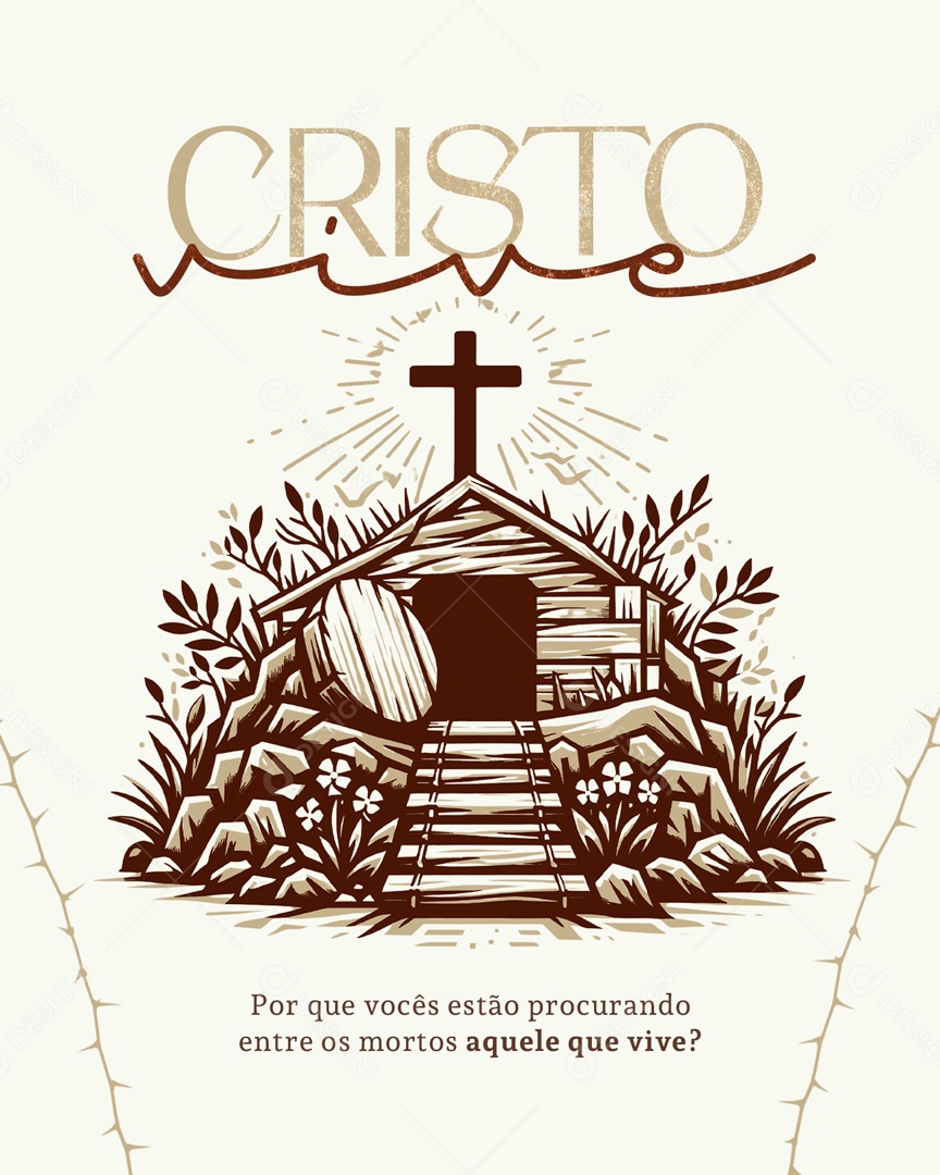 Feliz Páscoa 31 de Março Cristo Vive Social Media PSD Editável