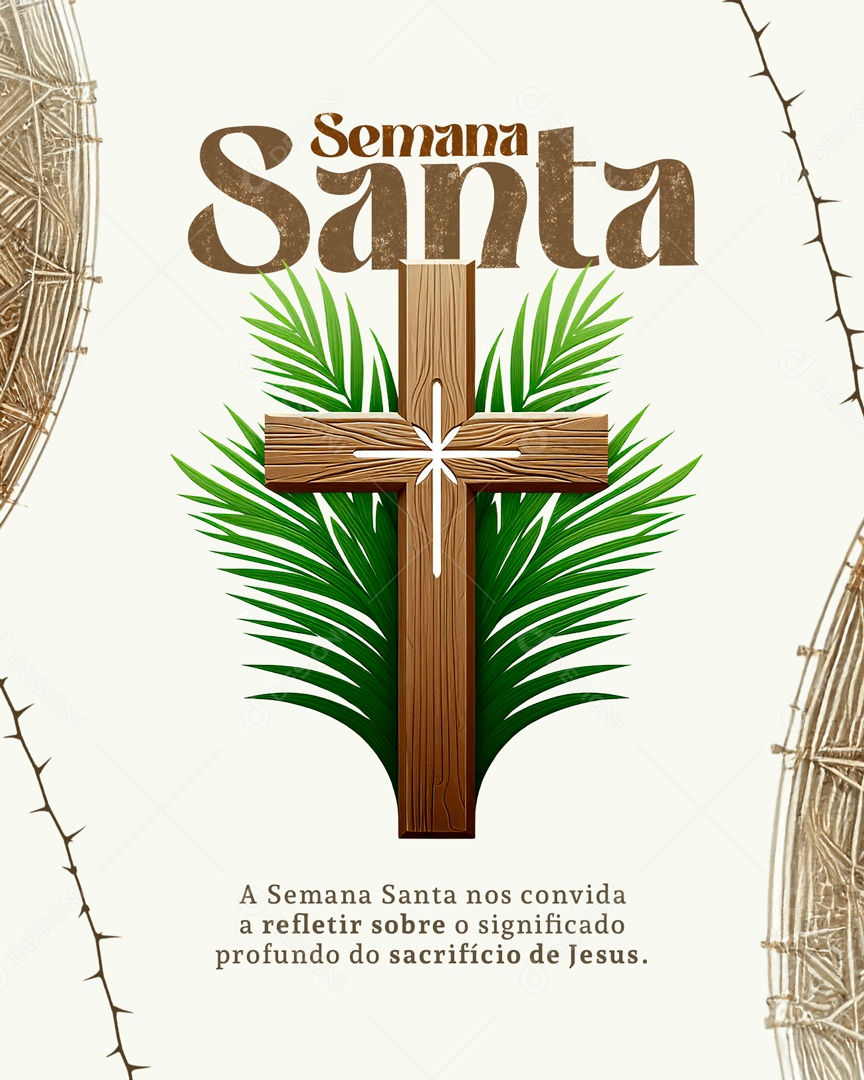Semana Santa nos Convida a Refletir Social Media PSD Editável