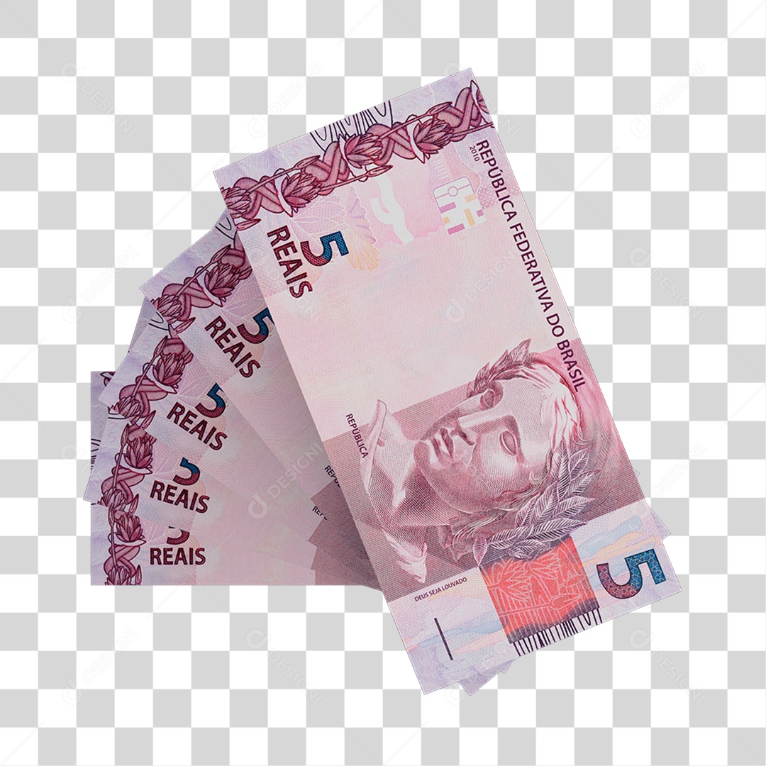 Dinheiro Nota Cédula 5 Reais Real Brasileiro Finança Com Fundo Transparente