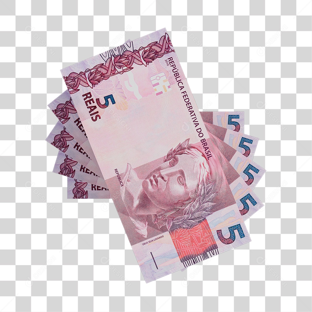 Dinheiro Nota Cédula 5 Reais Real Brasileiro Finança Com Fundo Transparente