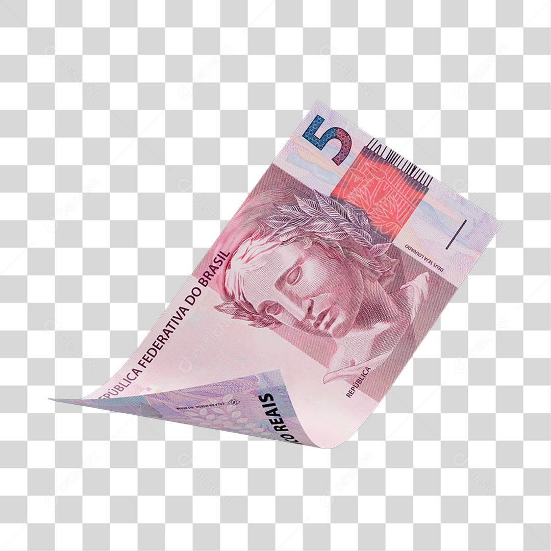 Dinheiro Nota Cédula 5 Reais Real Brasileiro Finança Com Fundo Transparente