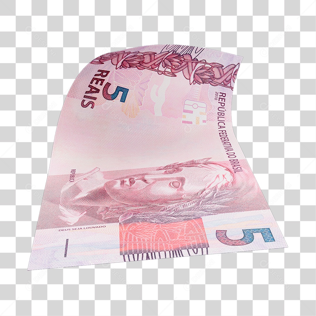 Dinheiro Nota Cédula 5 Reais Real Brasileiro Finança Com Fundo Transparente