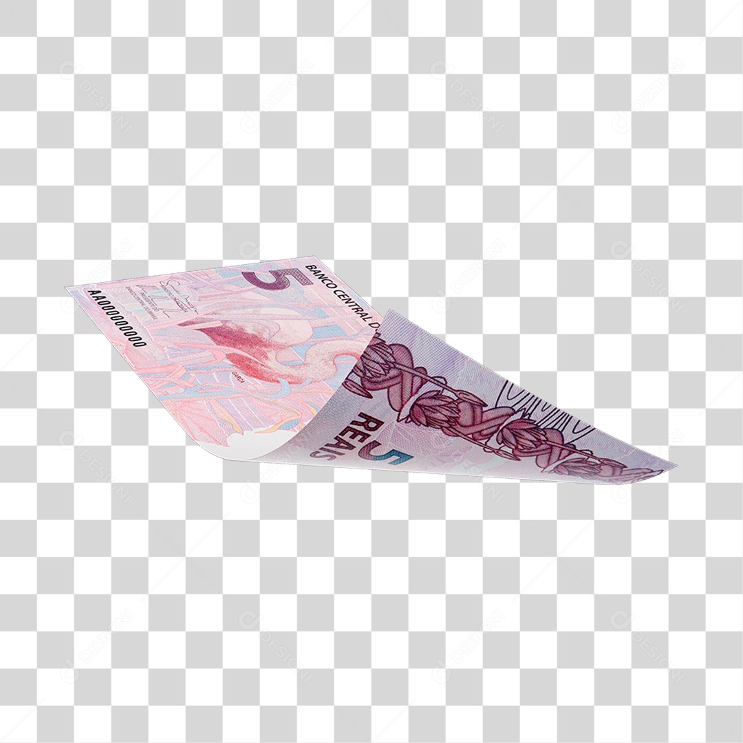 Dinheiro Nota Cédula 5 Reais Real Brasileiro Finança Com Fundo Transparente