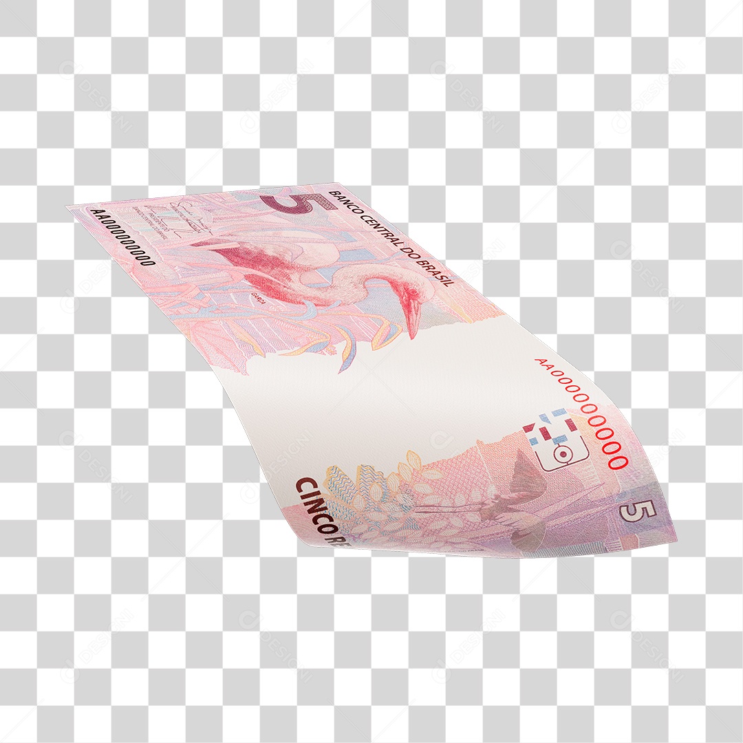 Dinheiro Nota Cédula 5 Reais Real Brasileiro Finança Com Fundo Transparente
