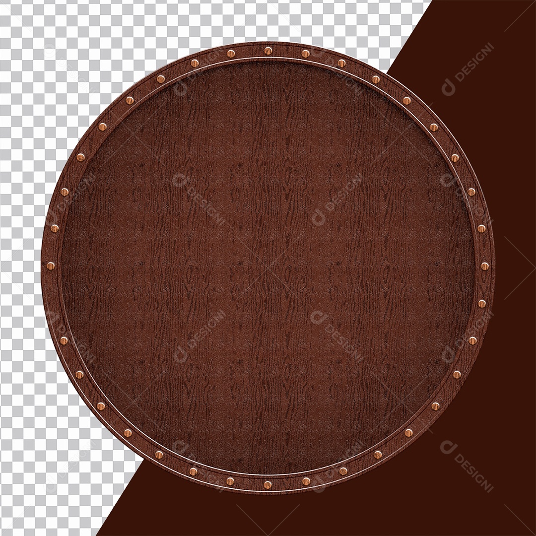 Elemento 3D Painel de Madeira para Composição PSD