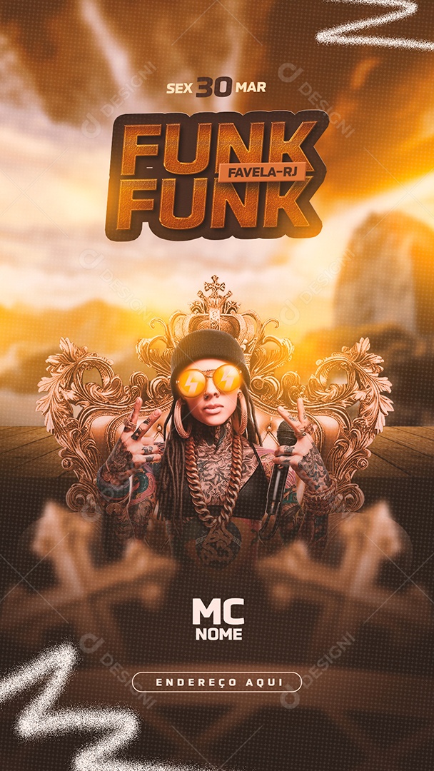 Story Flyer Funk Favela Mc Social Media PSD Editável