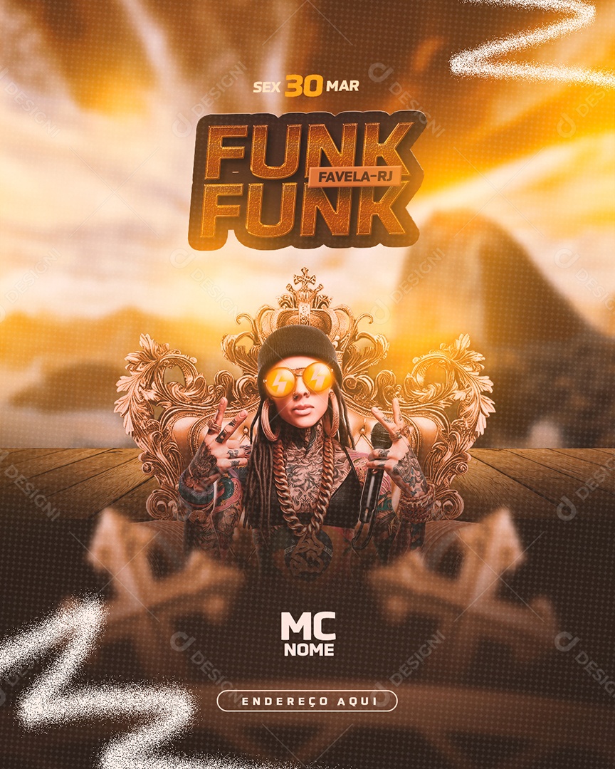 Flyer Funk Favela Mc Social Media PSD Editável