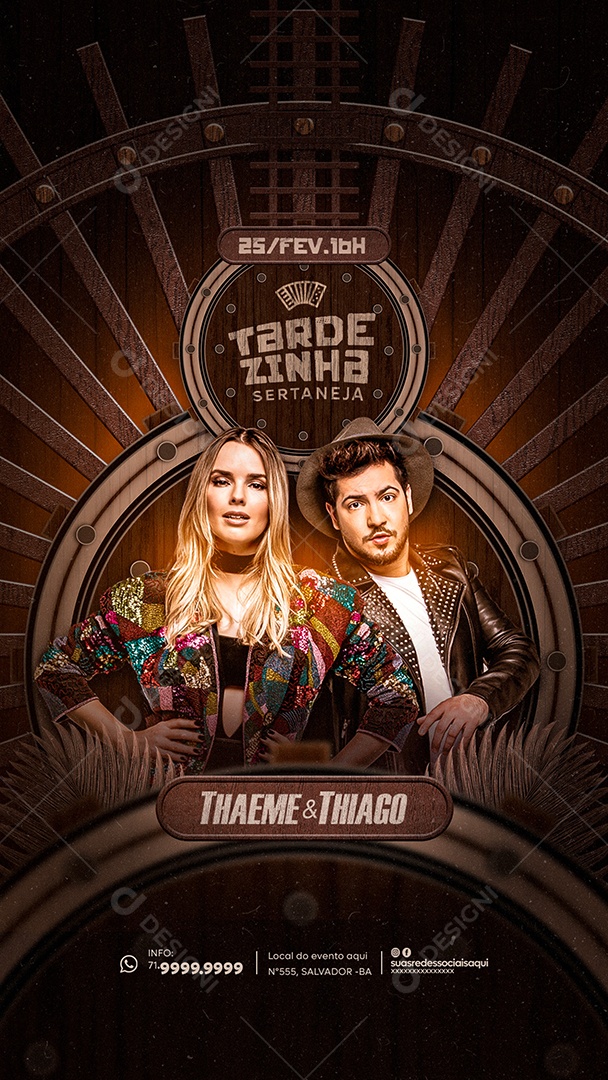 Story Flyer Tardezinha Sertaneja Thaeme e Thiago Social Media PSD Editável