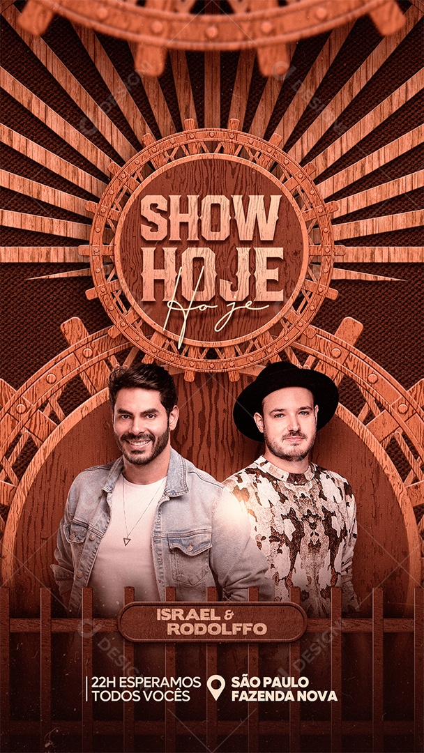 Story Flyer Show Hoje Israel e Rodolfo Social Media PSD Editável