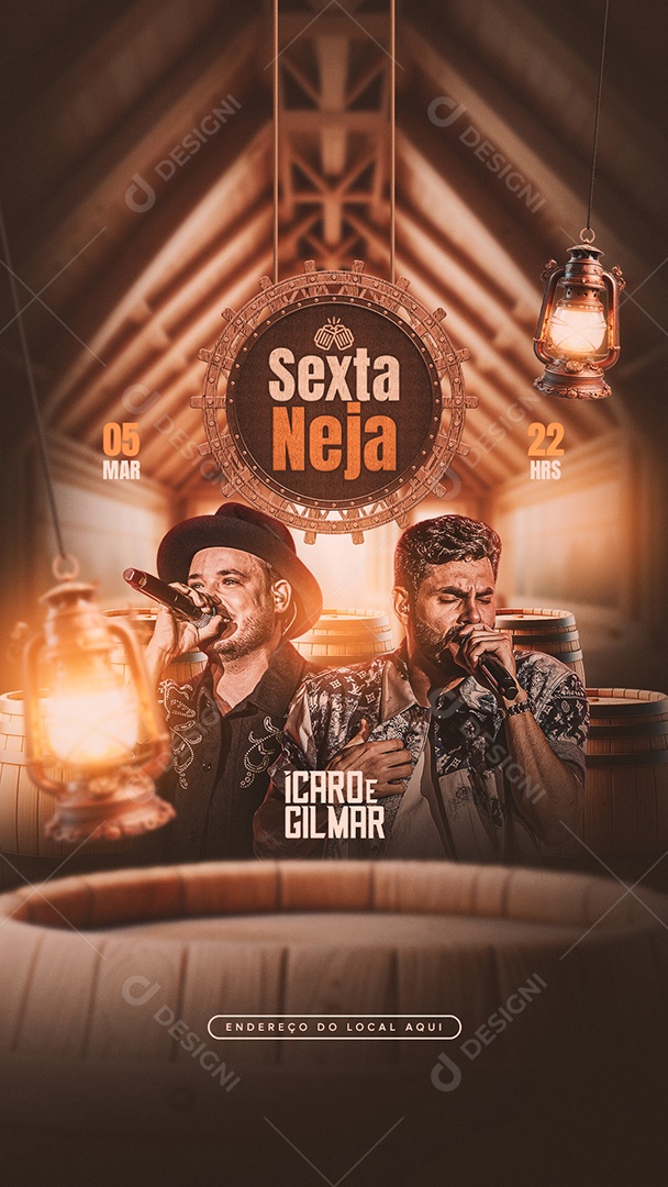 Story Flyer Sexta Neja Ícaro e Gilmar Social Media PSD Editável