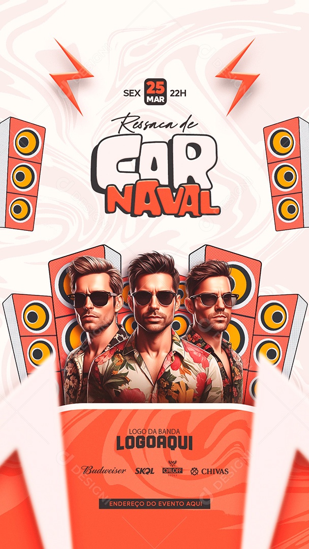 Story Flyer Ressaca de Carnaval Show Social Media PSD Editável