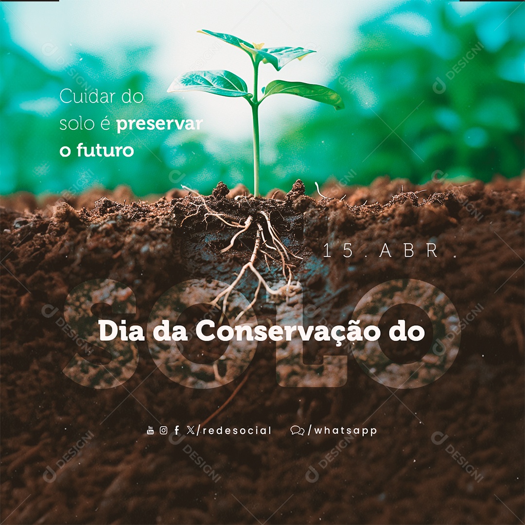 Social Media Dia Nacional da Conservação do Solo 15 De Abril PSD Editável