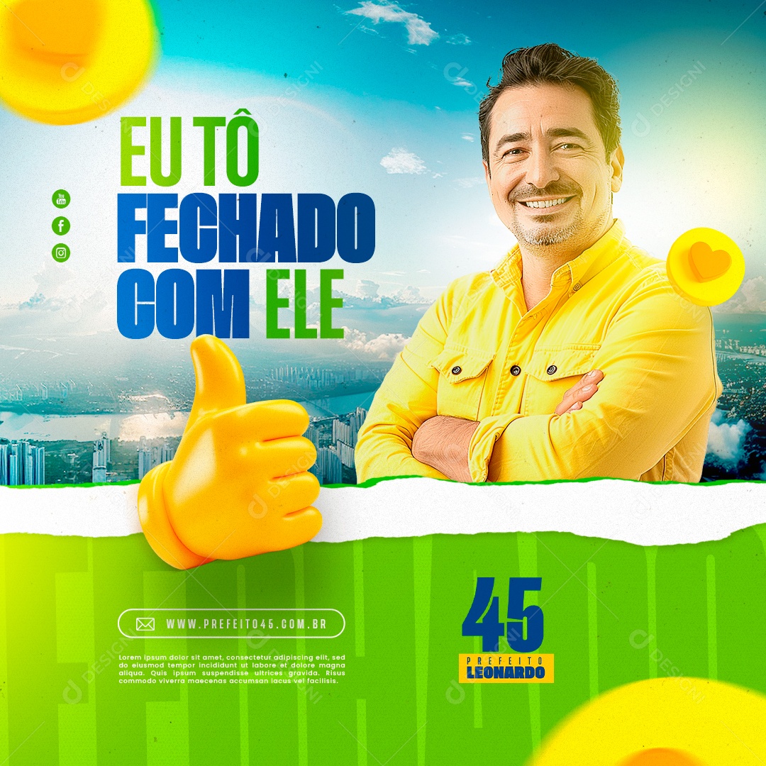 Eu to Fechado com Ele Social Media PSD Editável