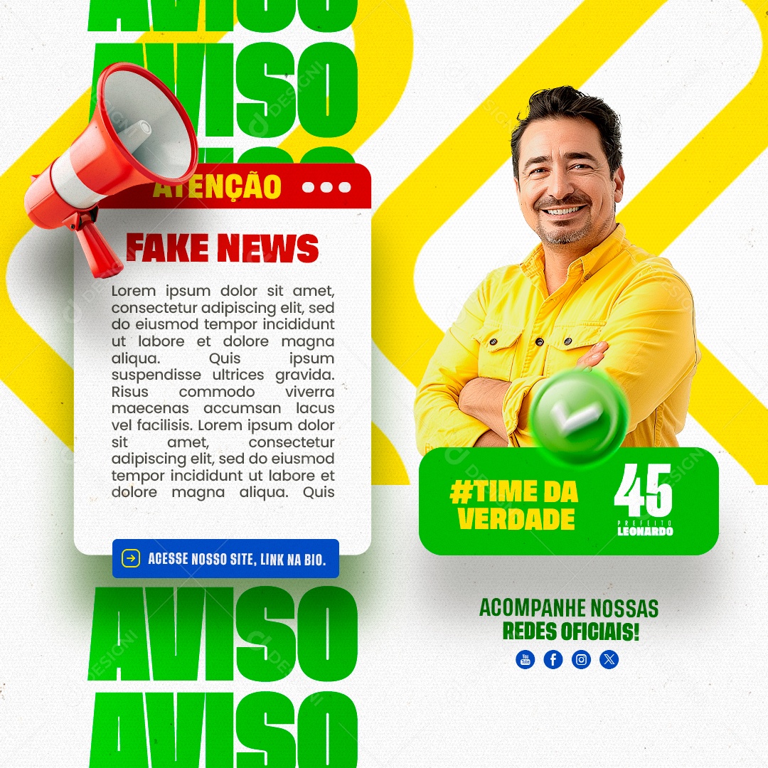 Attention Fake News Social Media Editable PSD