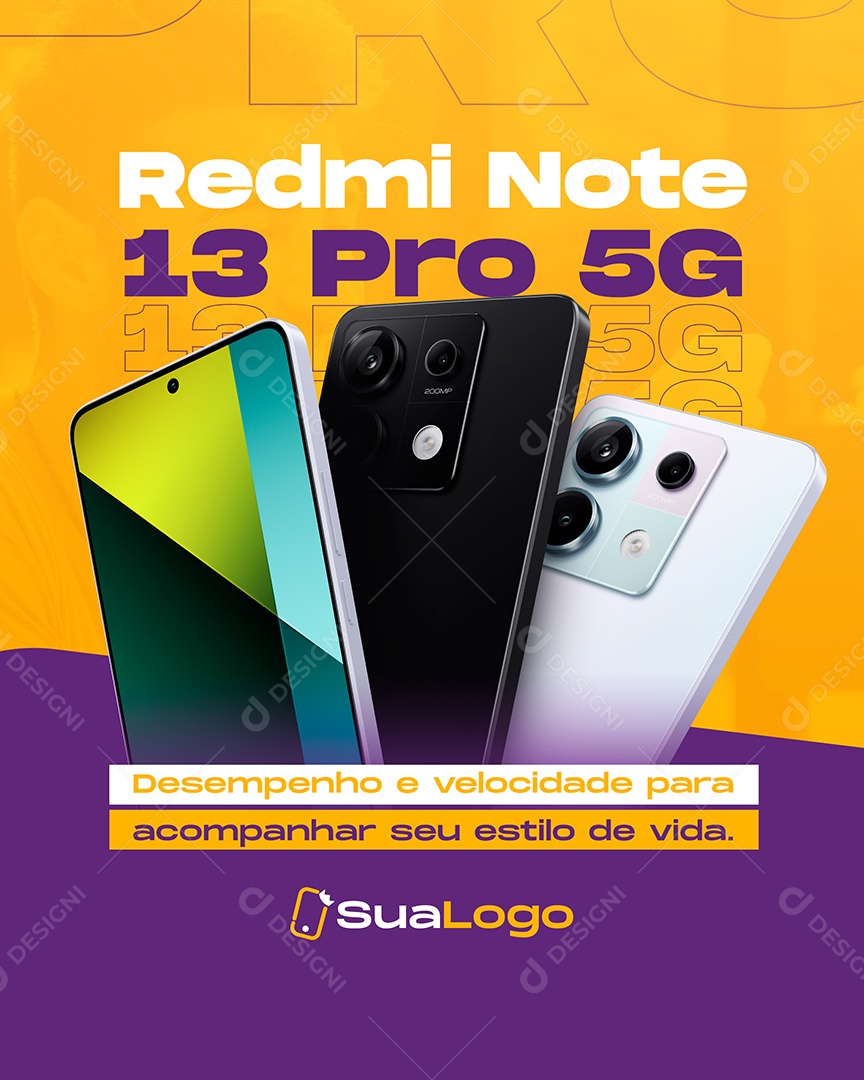 Social Media Eletrônicos Redmi Note 13 Pro 5G PSD Editável