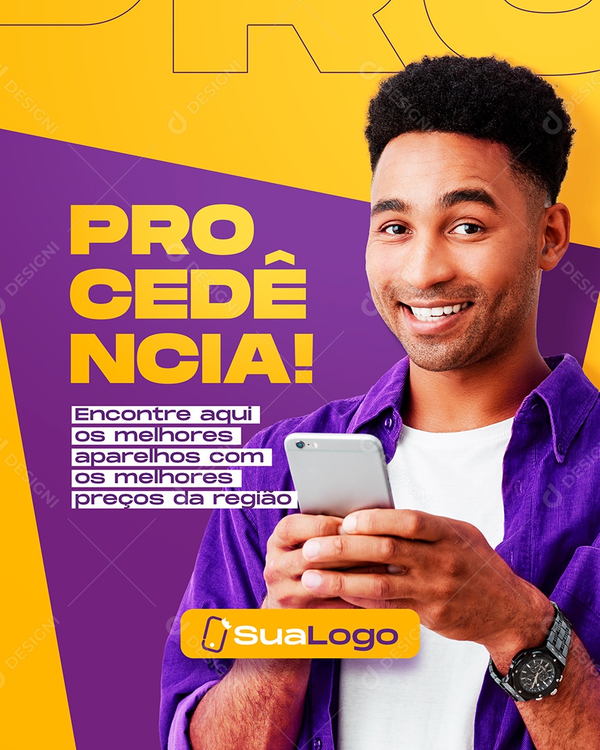 Social Media Eletrônicos Procedência Encontre Aqui PSD Editável