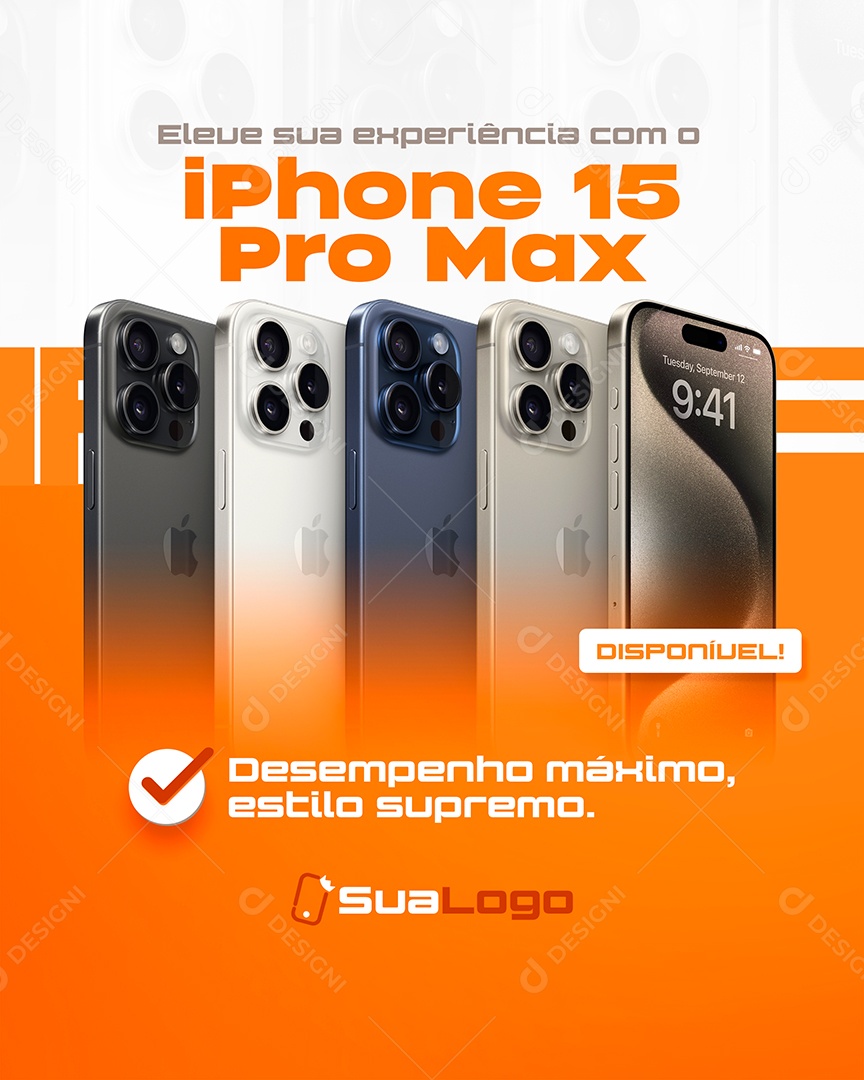 Social Media Eletrônicos Iphone 15 Pro Max PSD Editável