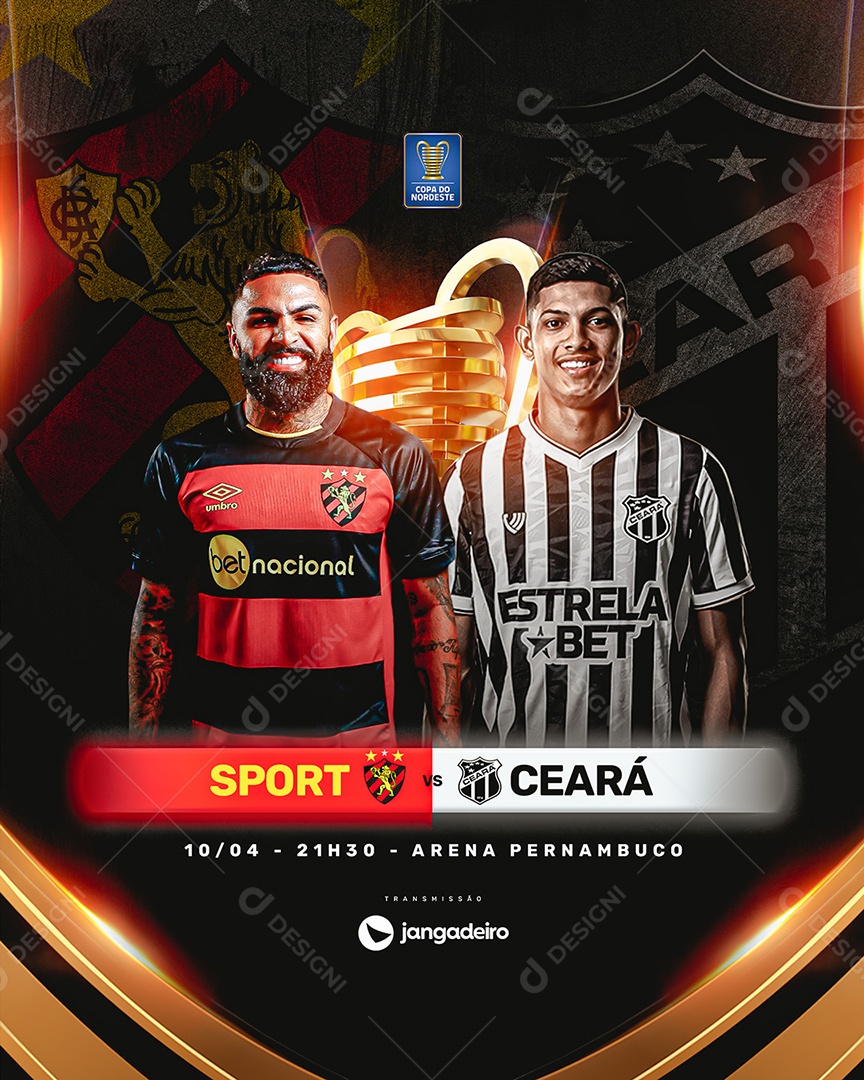 Futebol Sport X Ceará Social Media PSD Editável