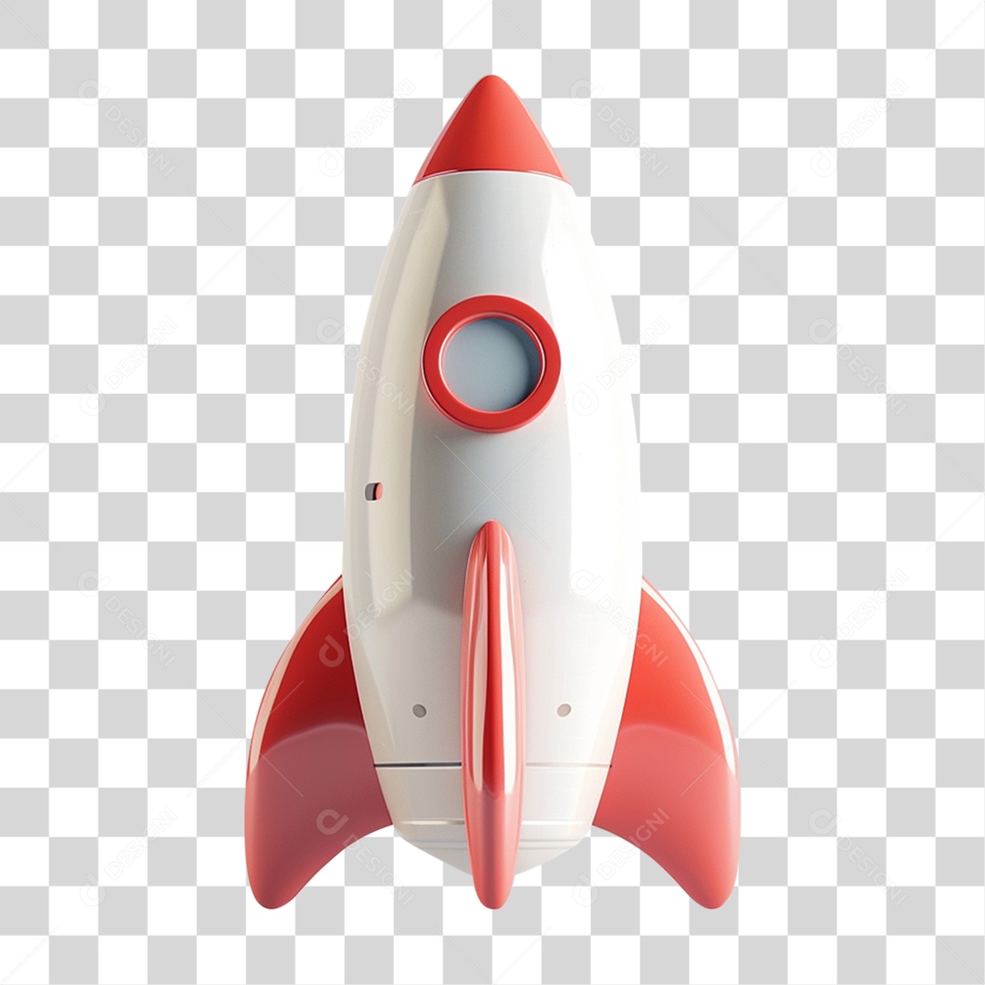 Elemento 3D Foguete Espaçonave PNG Transparente