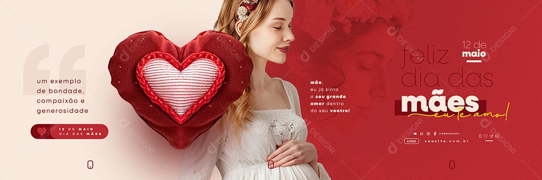 Carrossel Feliz Dia Das Mães 12 de Maio Eu Te Amo Social Media PSD Editável