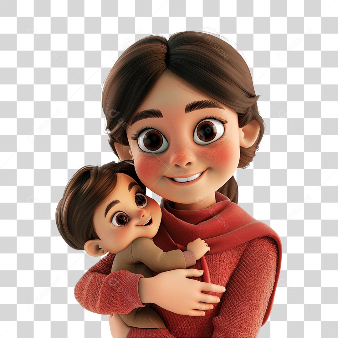 Mãe com seu Filho nos Braços Feliz PNG Transparente