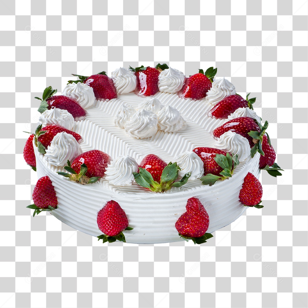 Bolo de Morango PNG Transparente