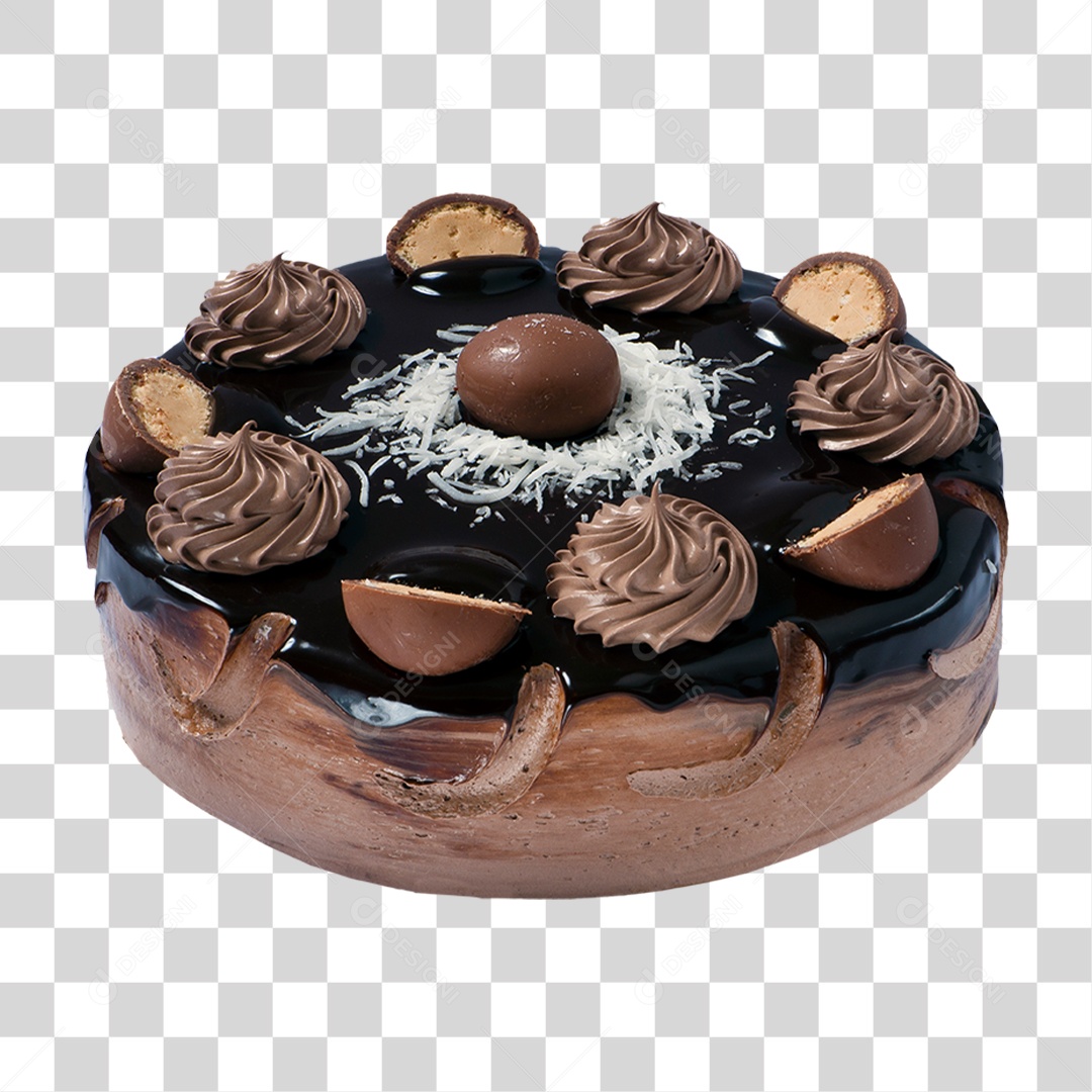 Bolo de Chocolate PNG Transparente