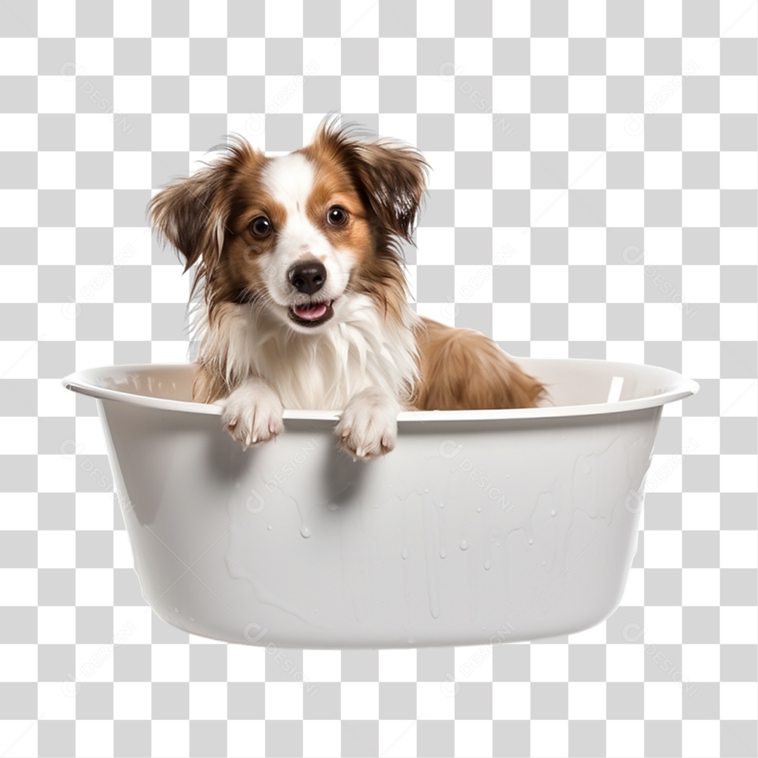 Cachorro Animal de Estimação Tomando Banho PNG Transparente