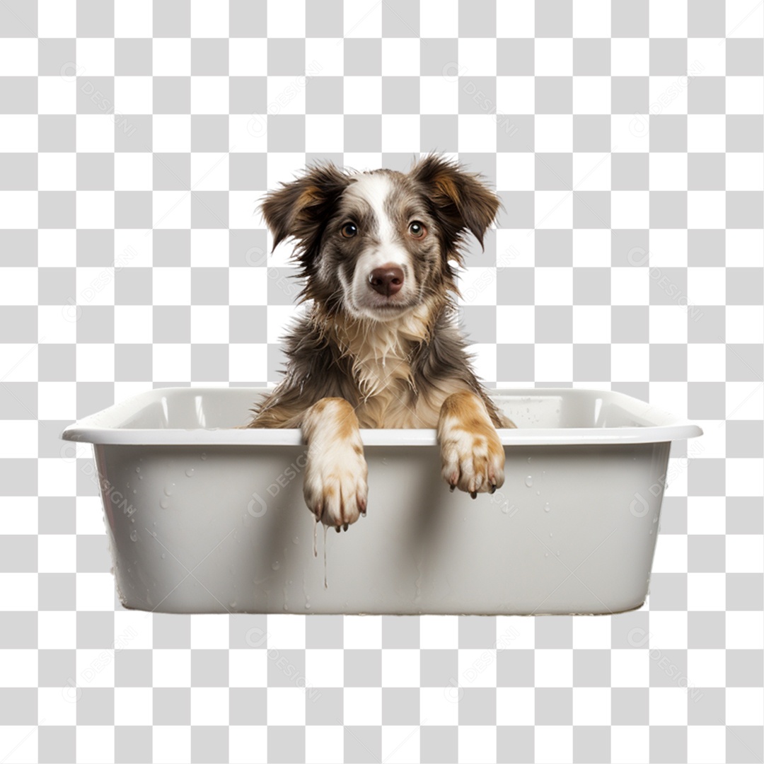Cachorro Animal de Estimação Tomando Banho PNG Transparente