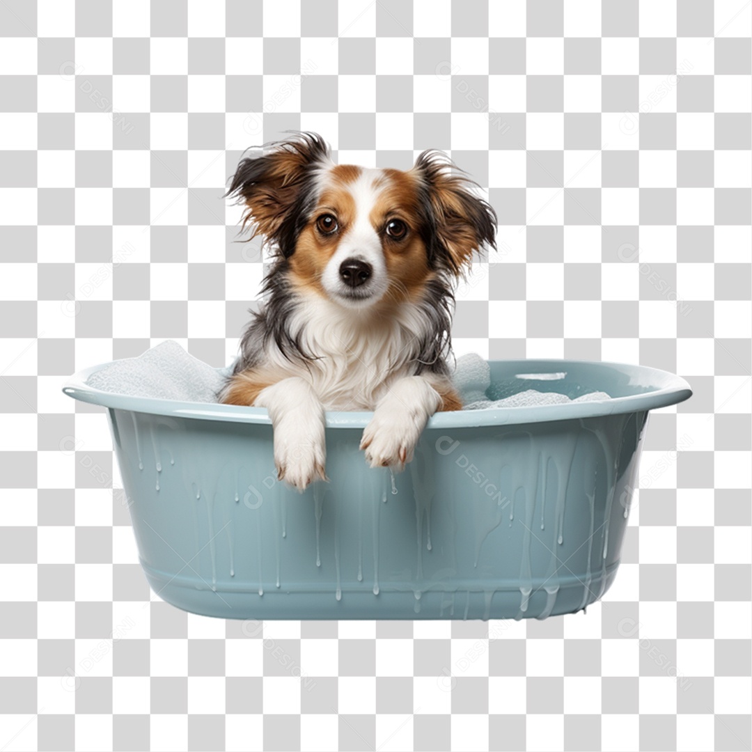 Cachorro Animal de Estimação Tomando Banho PNG Transparente