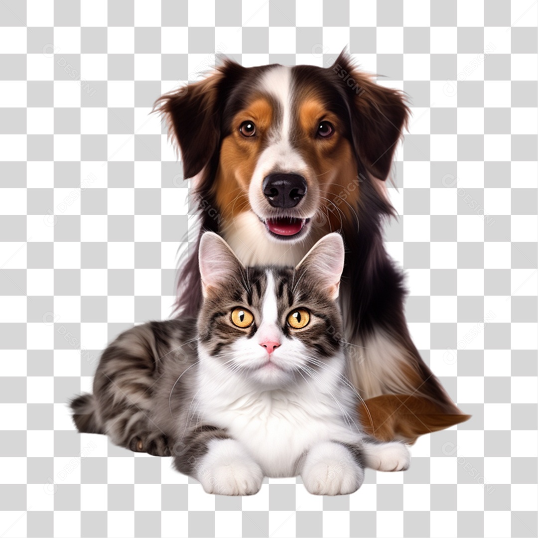 Cachorro e Gato Animais de Estimação PNG Transparente