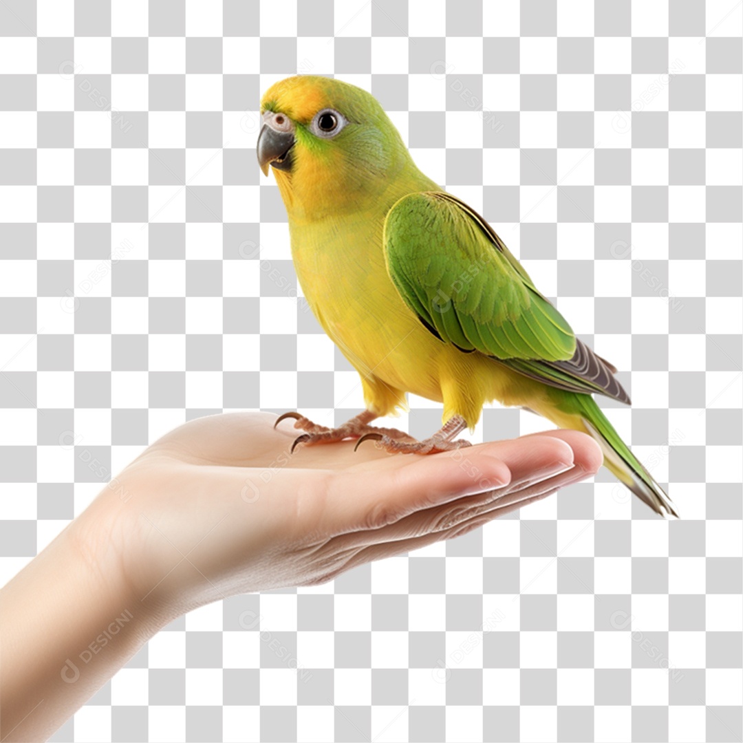 Mão Segurando Pássaro Conure PNG Transparente