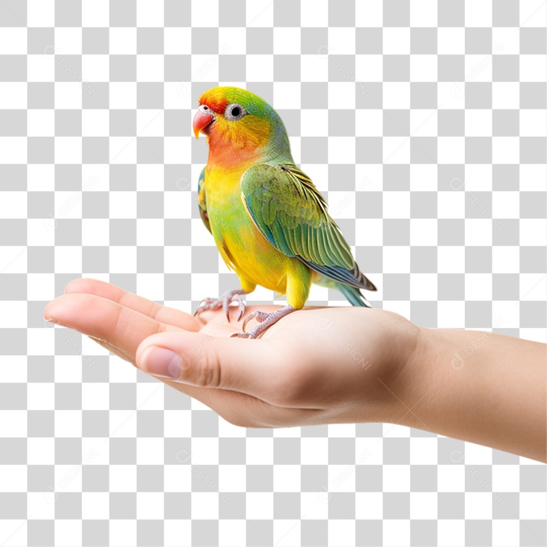 Mão Segurando Pássaro Conure PNG Transparente