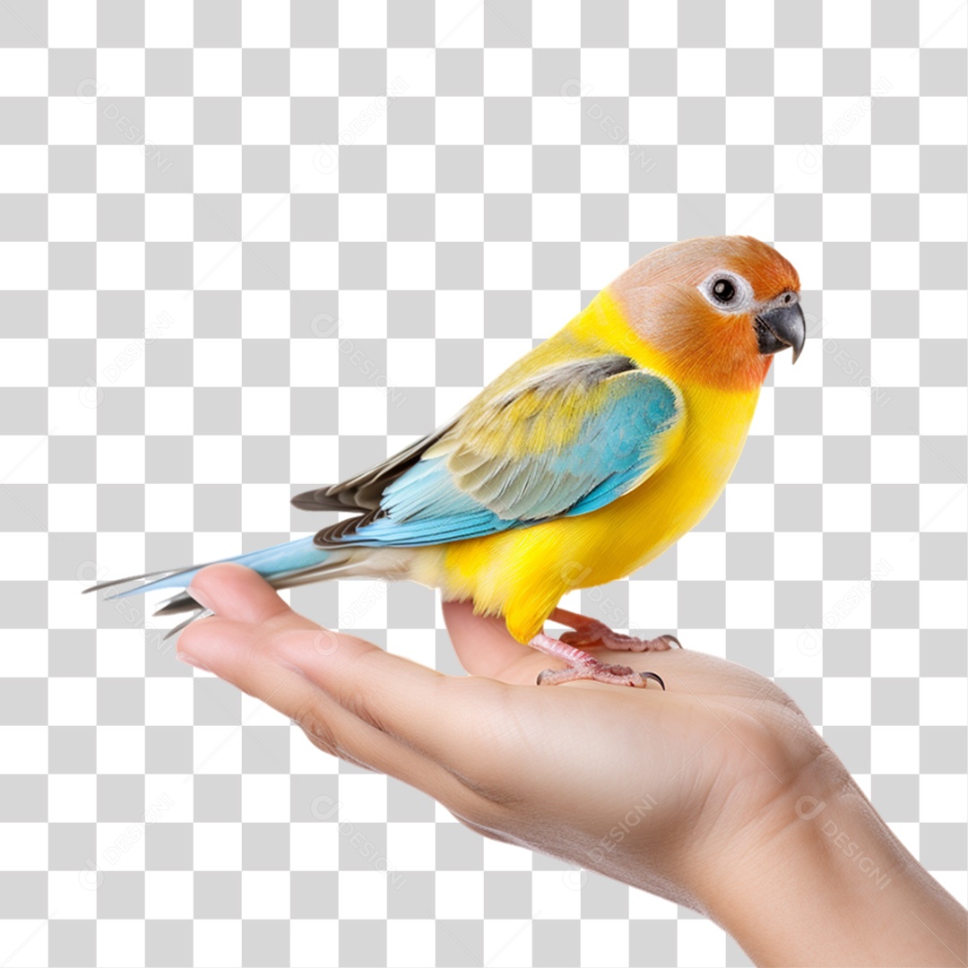 Mão Segurando Pássaro Conure PNG Transparente