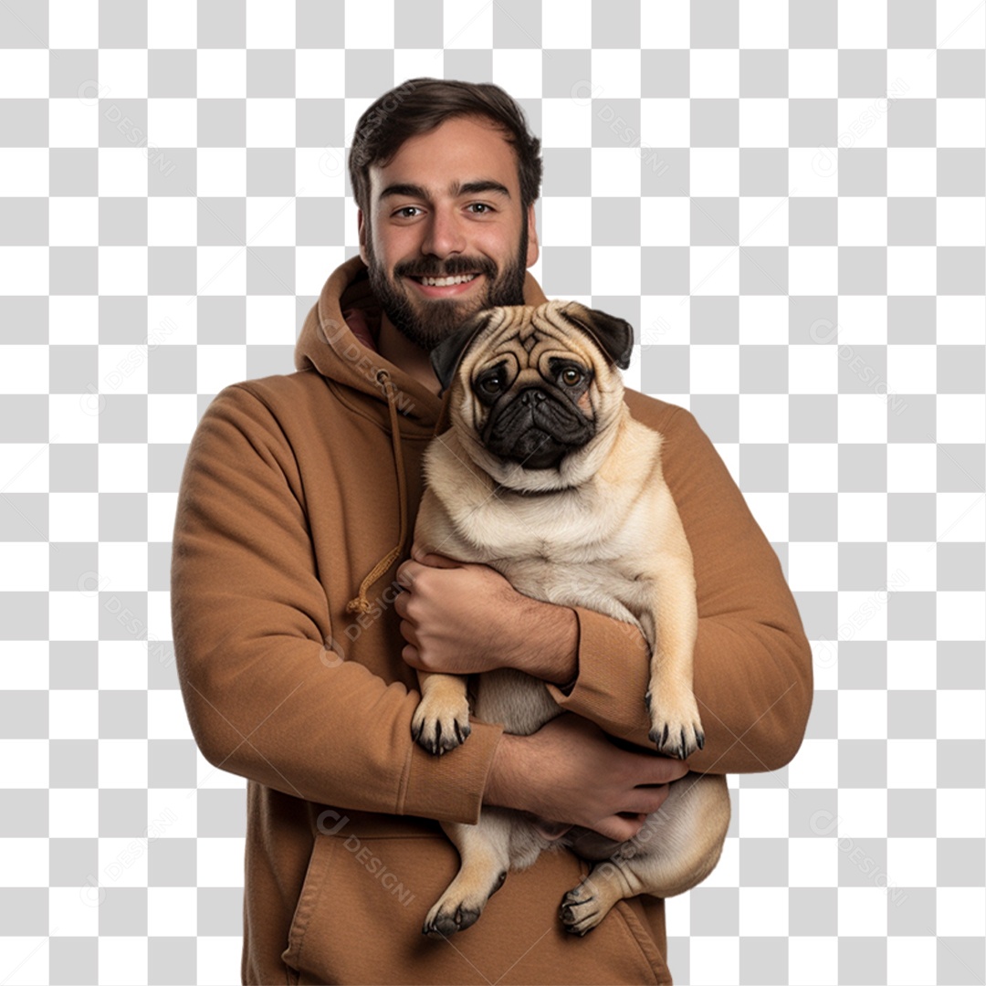 Pessoa com seu Cão Animal de Estimação PNG Transparente