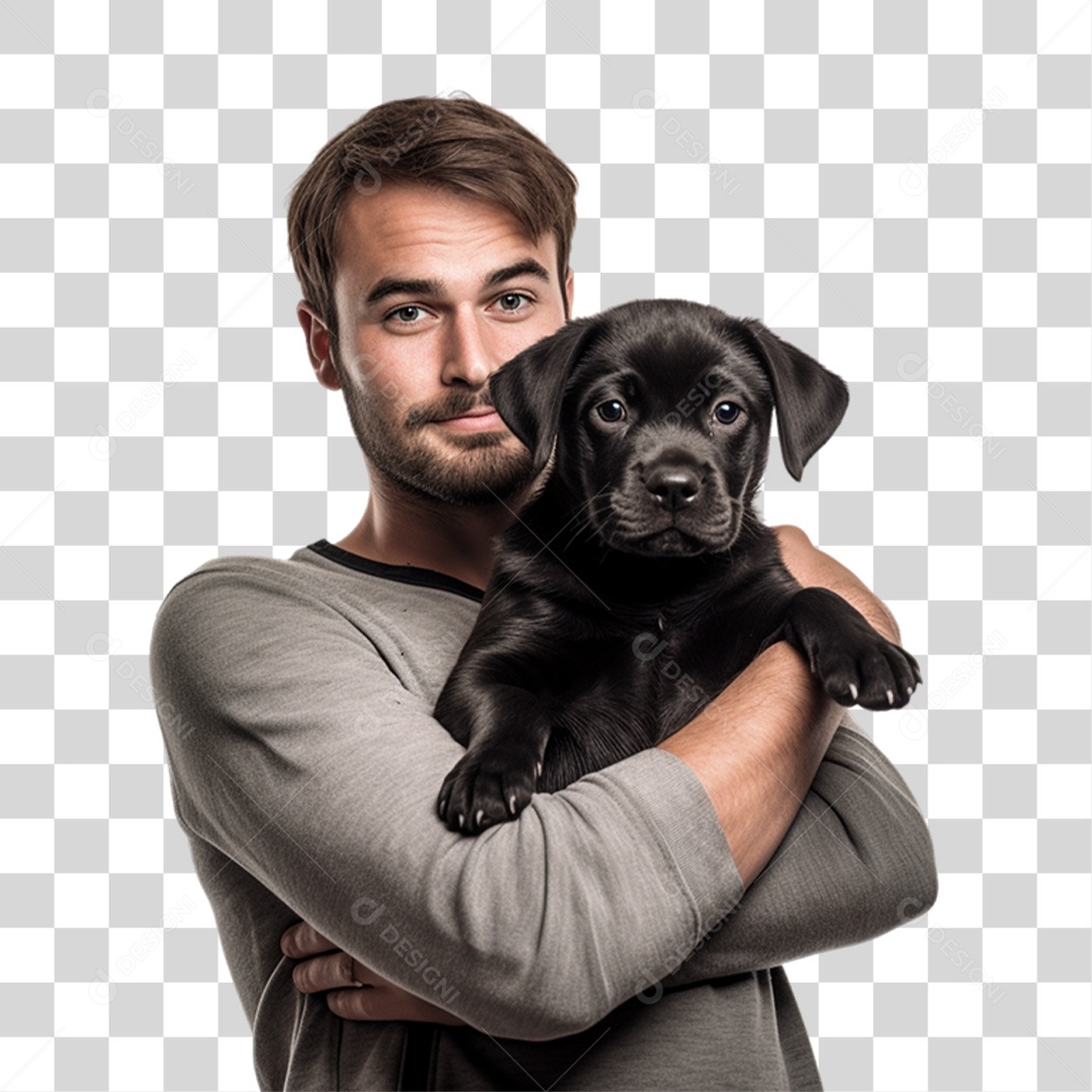 Pessoa com seu Cão Animal de Estimação PNG Transparente