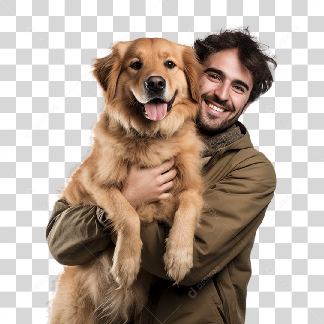 Pessoa com seu Cão Animal de Estimação PNG Transparente