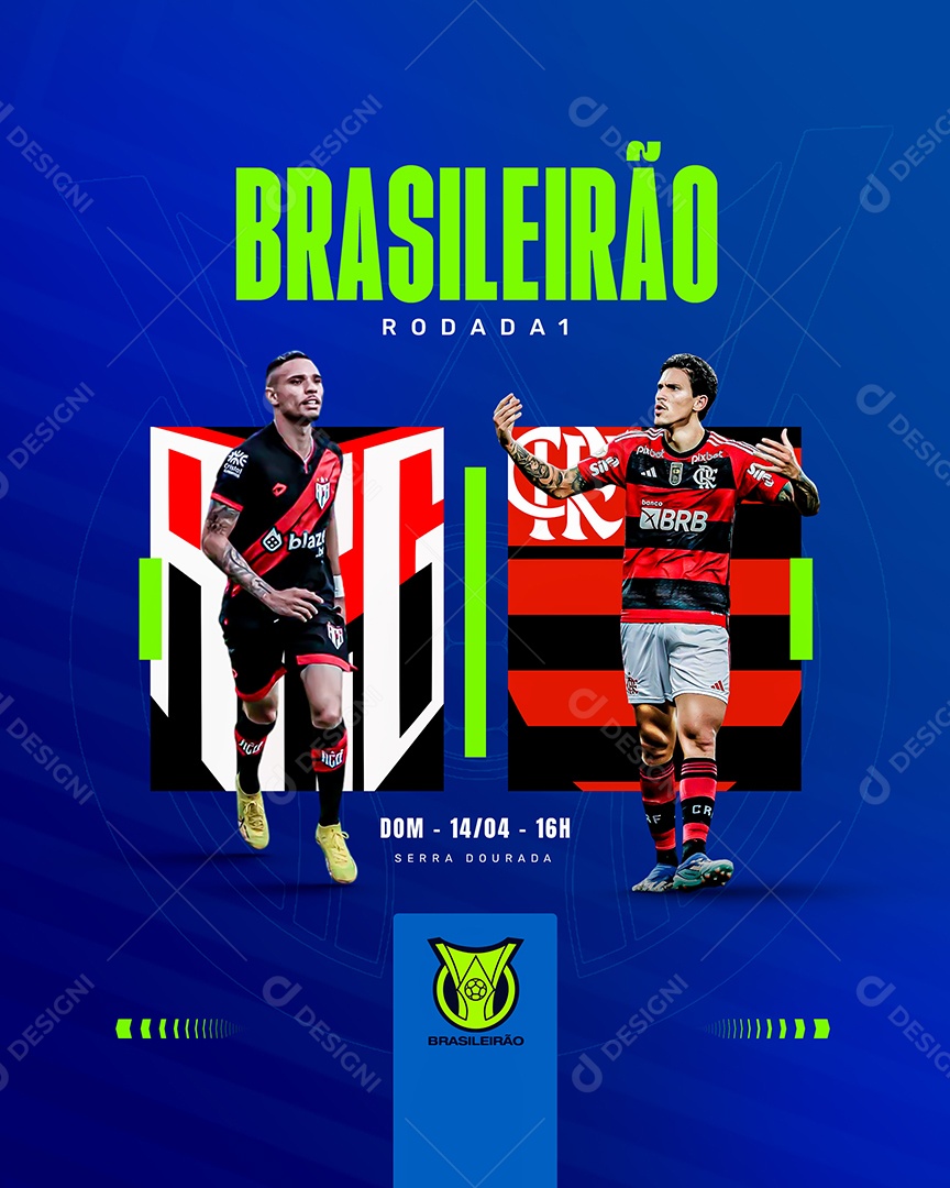 Futebol Brasileirão Atlético-GO X Flamengo Social Media PSD Editável