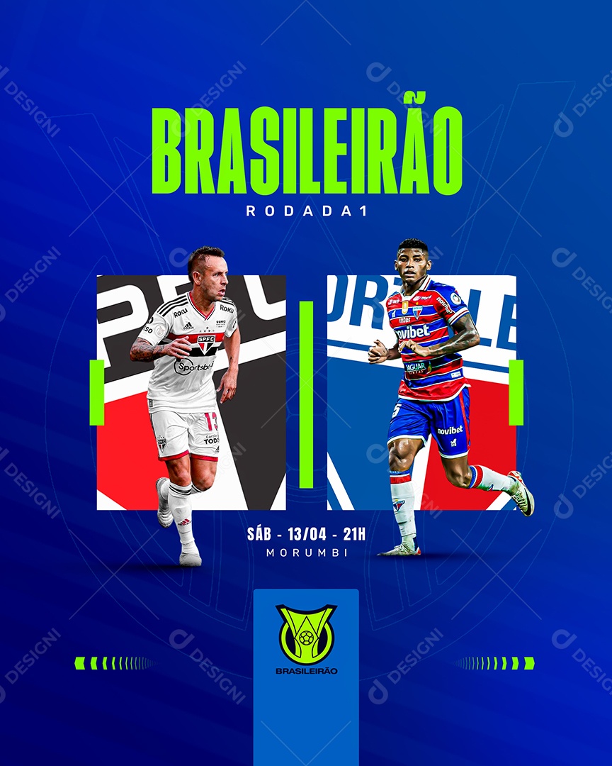 Futebol Brasileirão Rodada 1 São Paulo X Fortaleza Social Media PSD Editável