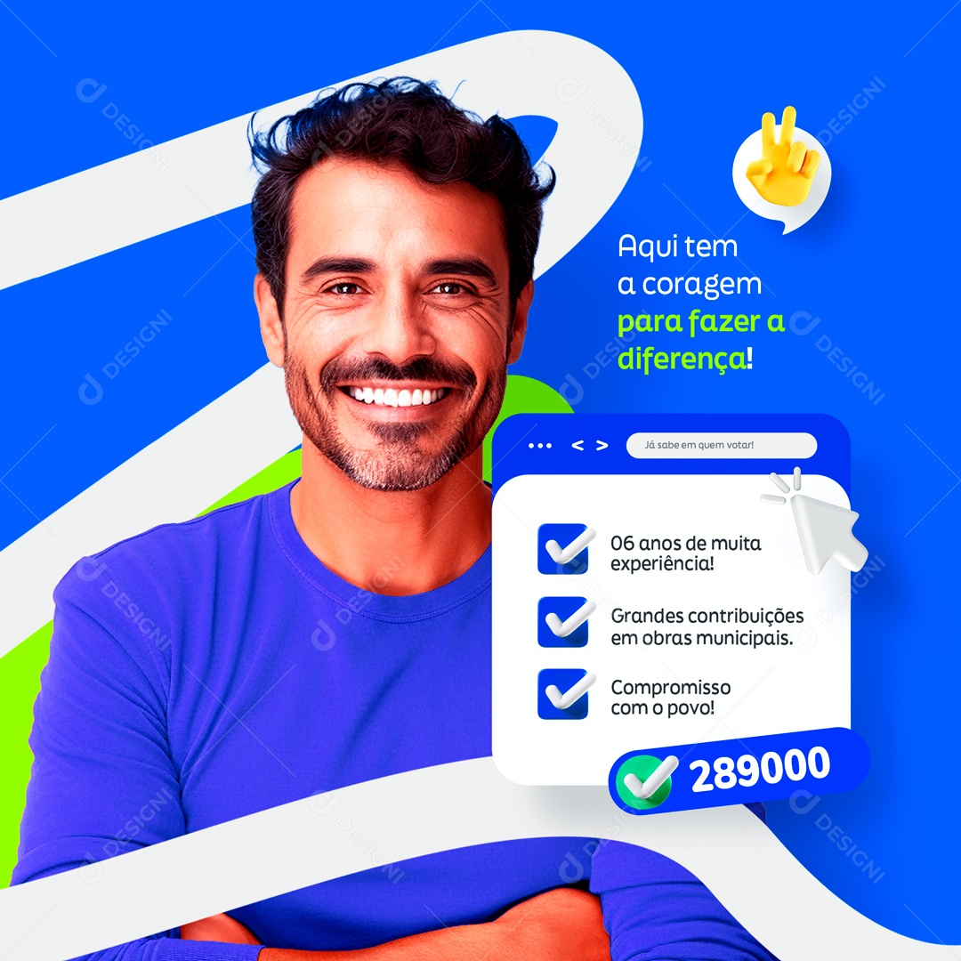 Aqui tem Coragem para Fazer a Diferença Social Media PSD Editável