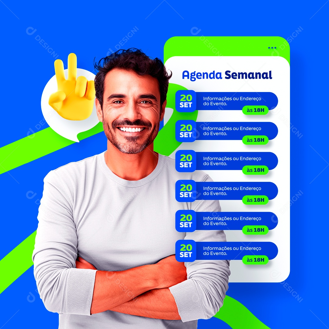 Agenda Semanal Social Media PSD Editável