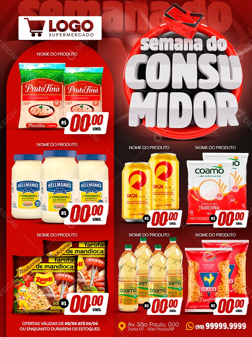 Encarte Semana do Consumidor Com Selo 3D Social Media PSD Editável