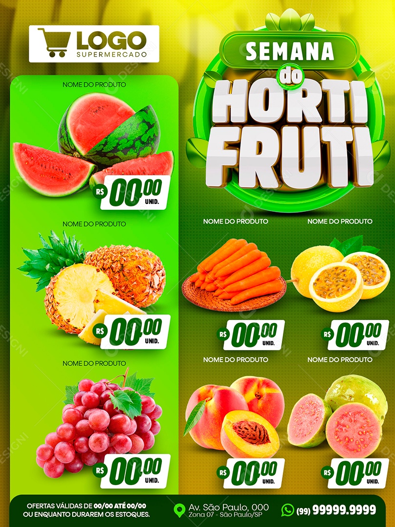 Encarte Semana do HortiFruti Social Media PSD Editável