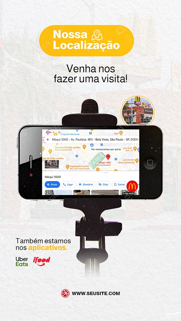 Post Social Media Story Nossa Localização PSD