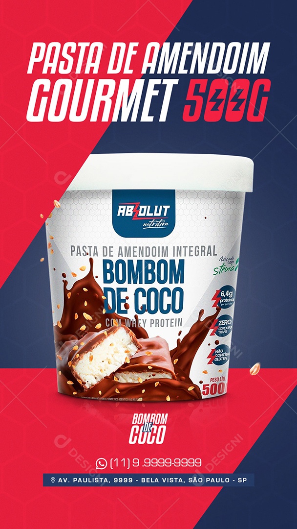 Post Social Media Story Pasta de Amendoim Absolut PSD