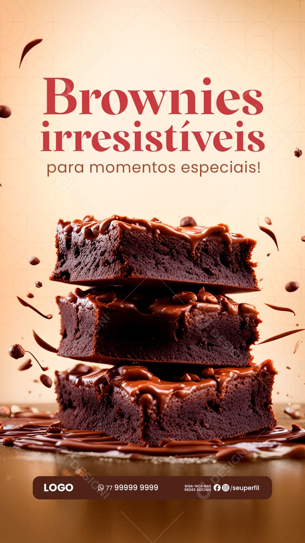 Story Brownies Irresistíveis para Momentos Especiais Social Media PSD Editável
